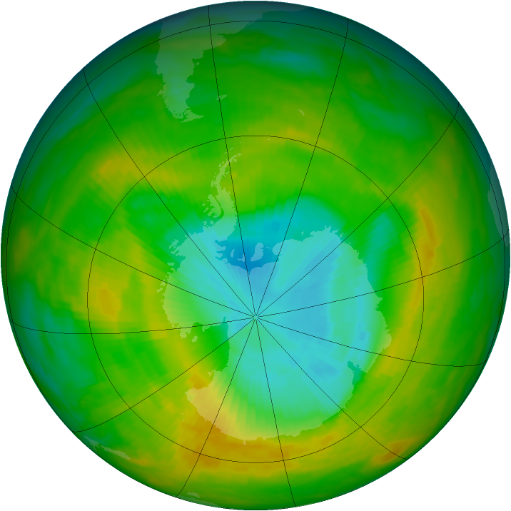 Antarctic ozone map for 18 November 1983